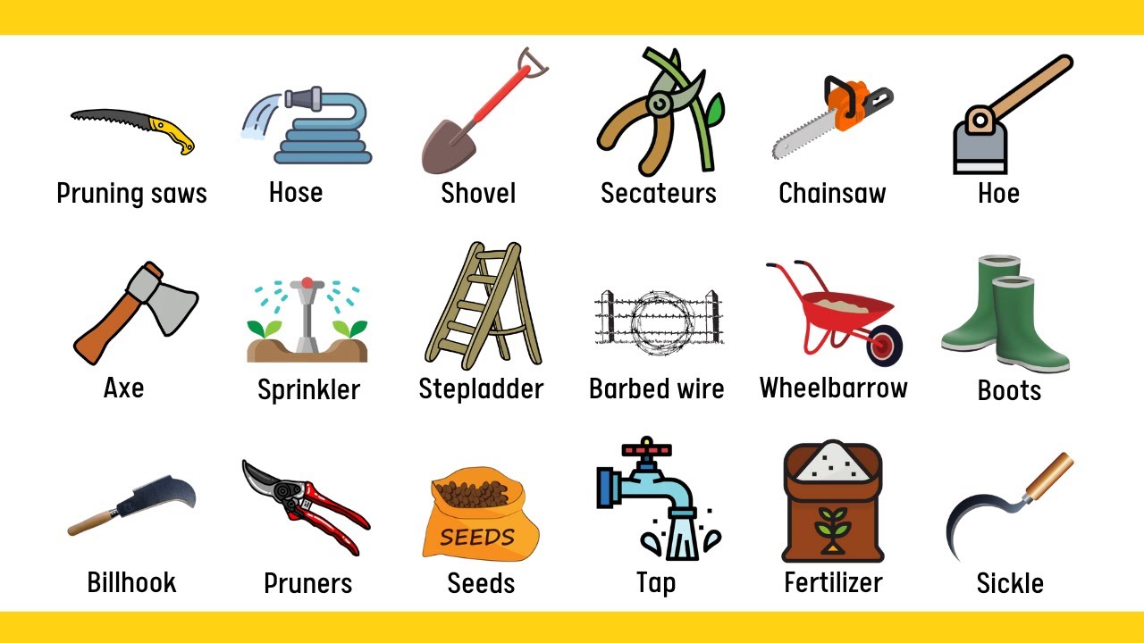 50+ Gardening Tools Names with Pictures|टॉप 50 बागवानी उपकरण उपकरणों के कार्य
